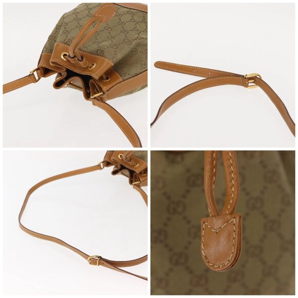 GUCCI GG Canvas Shoulder Bag Beige Gold Auth 150040 - Picture 16 of 16